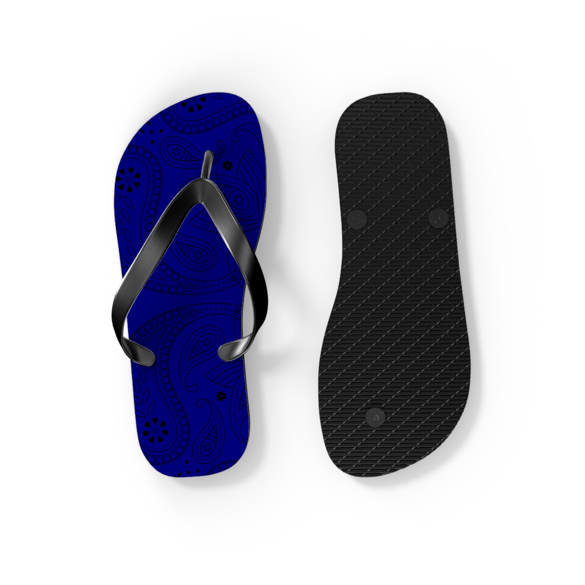 Navy Blue Hanky Flip Flops