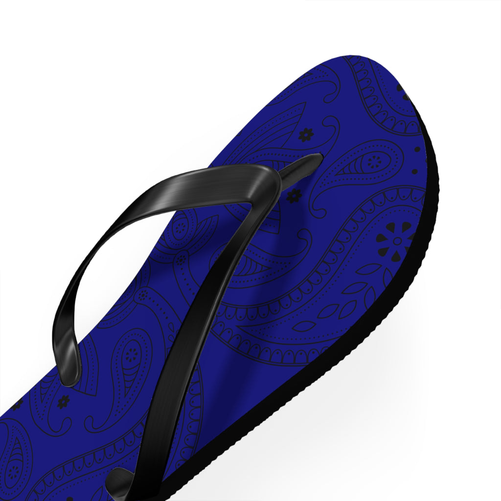 Navy Blue Hanky Flip Flops