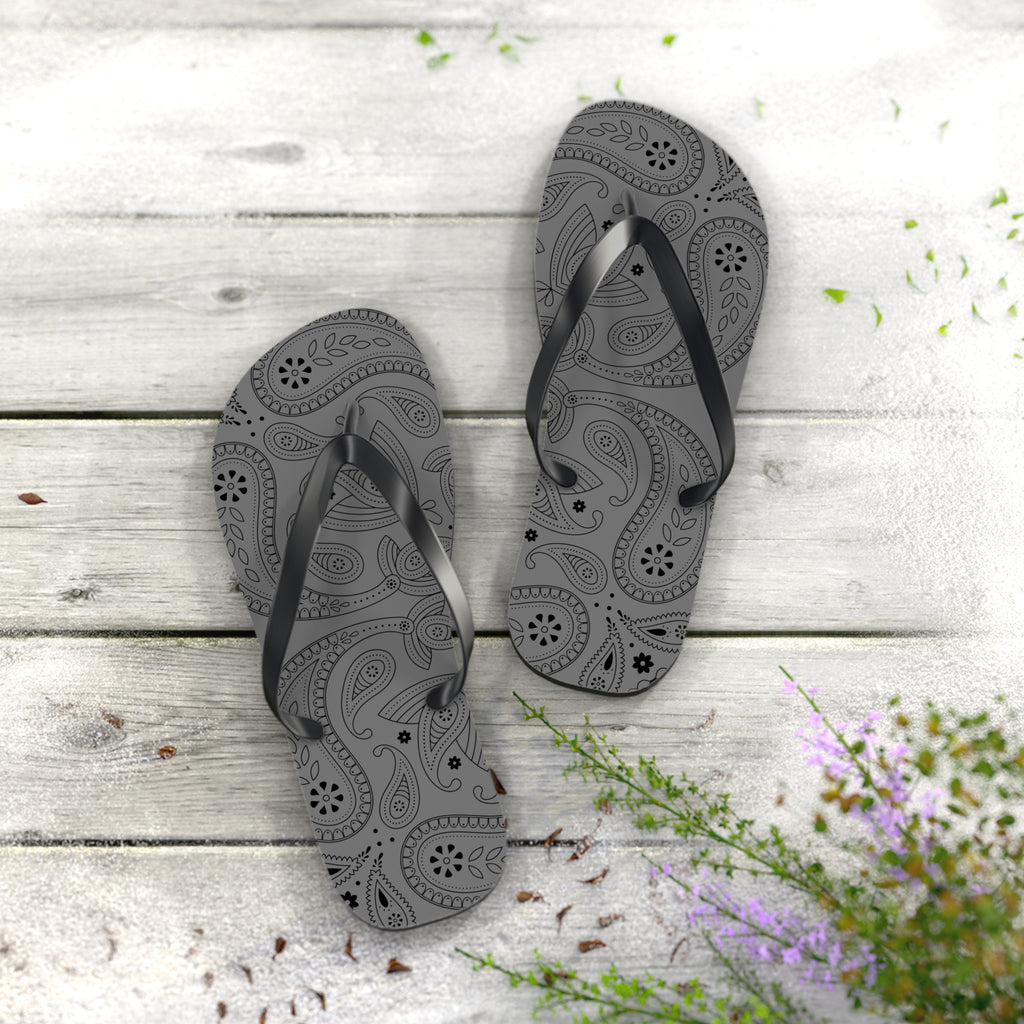 Grey Hanky Flip Flops