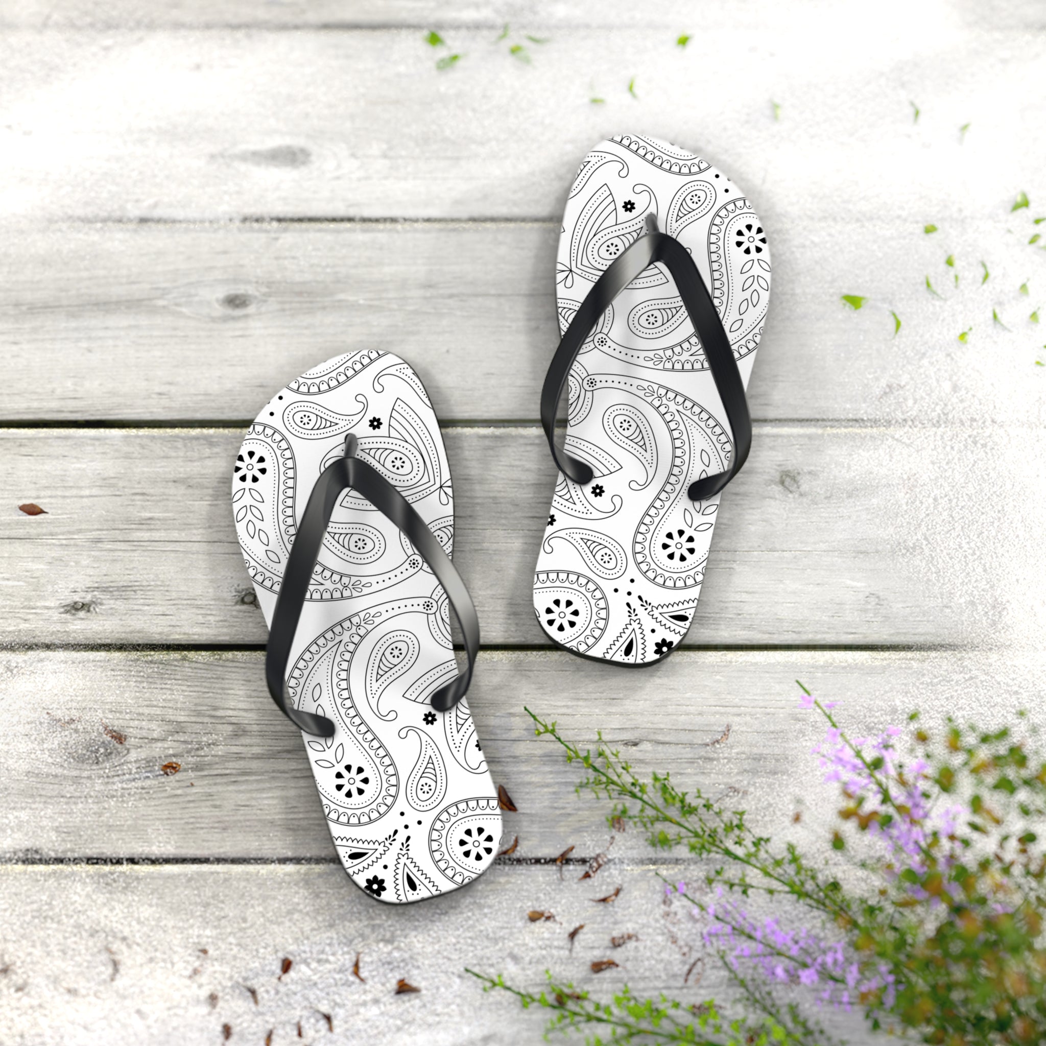 White Hanky Flip Flops