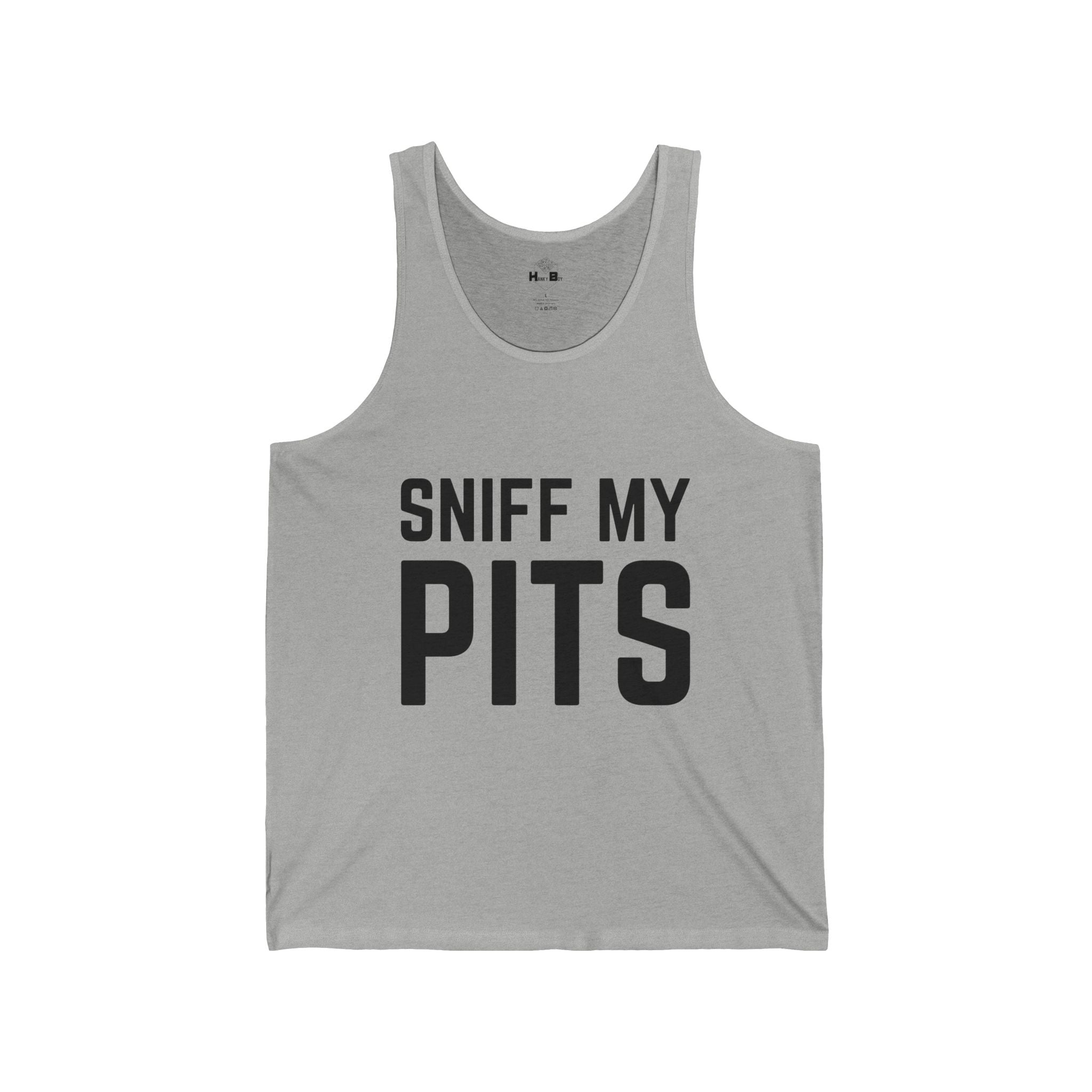 Sniff My Pits Tank Top — Funny Slogan Muscle Shirt for Bachelorette, Gag Gift & Party Wear