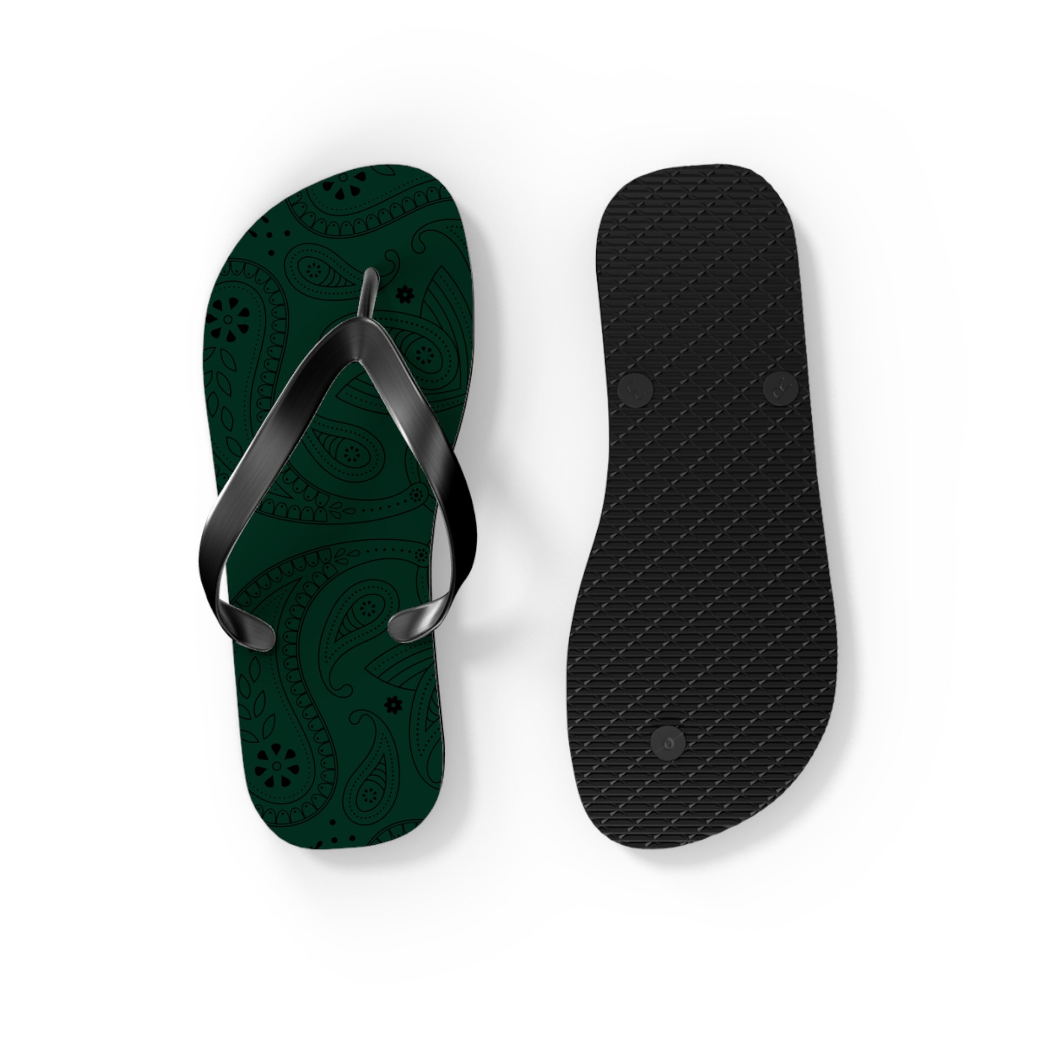 Dark Green Hanky Flip Flops