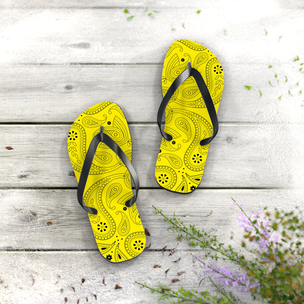 Yellow Hanky Flip Flops