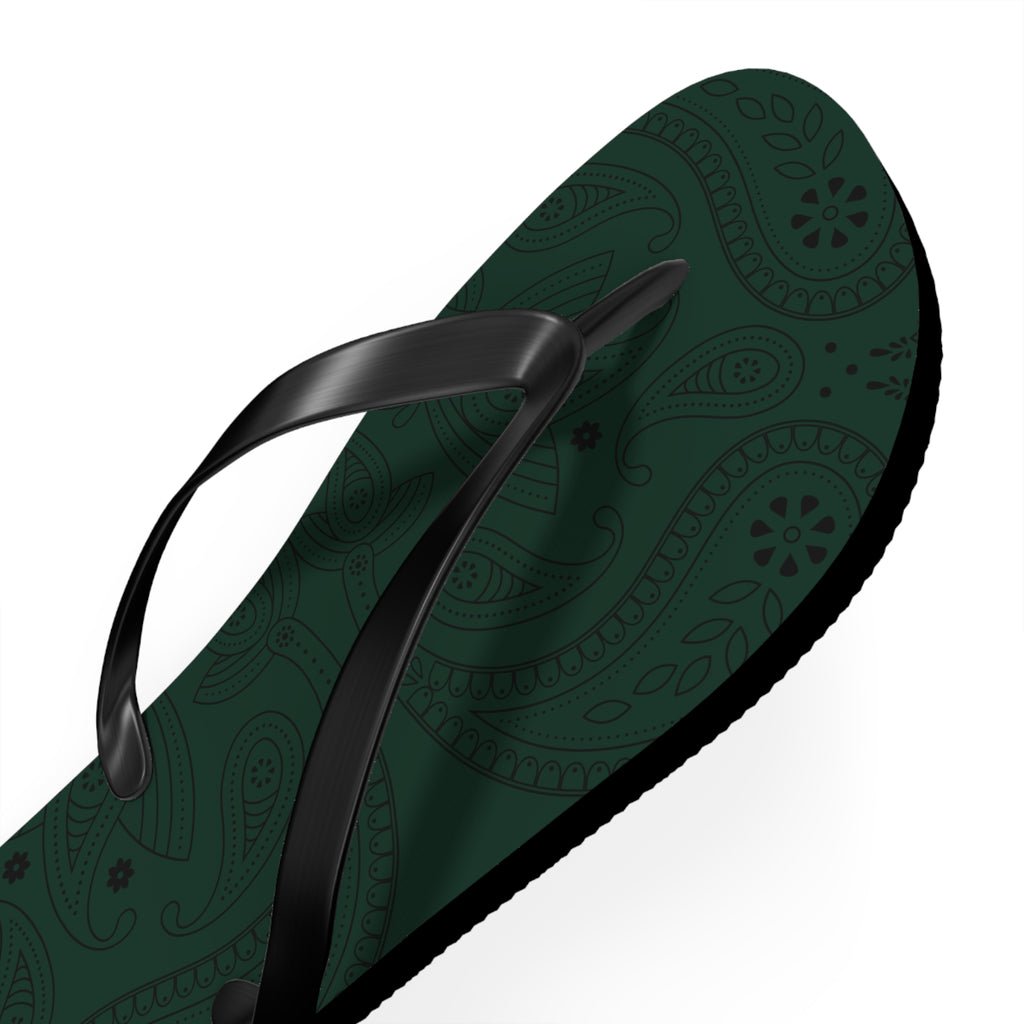 Dark Green Hanky Flip Flops