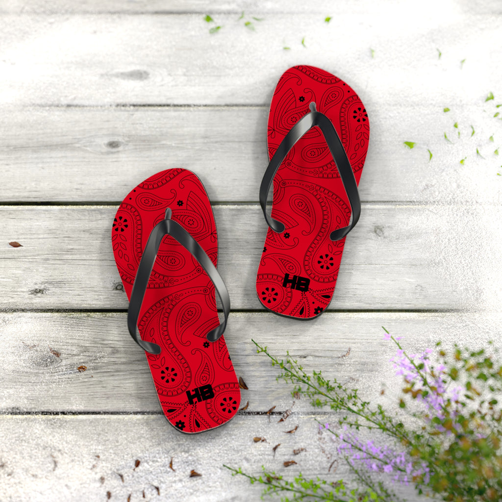 Red Hanky Flip Flops