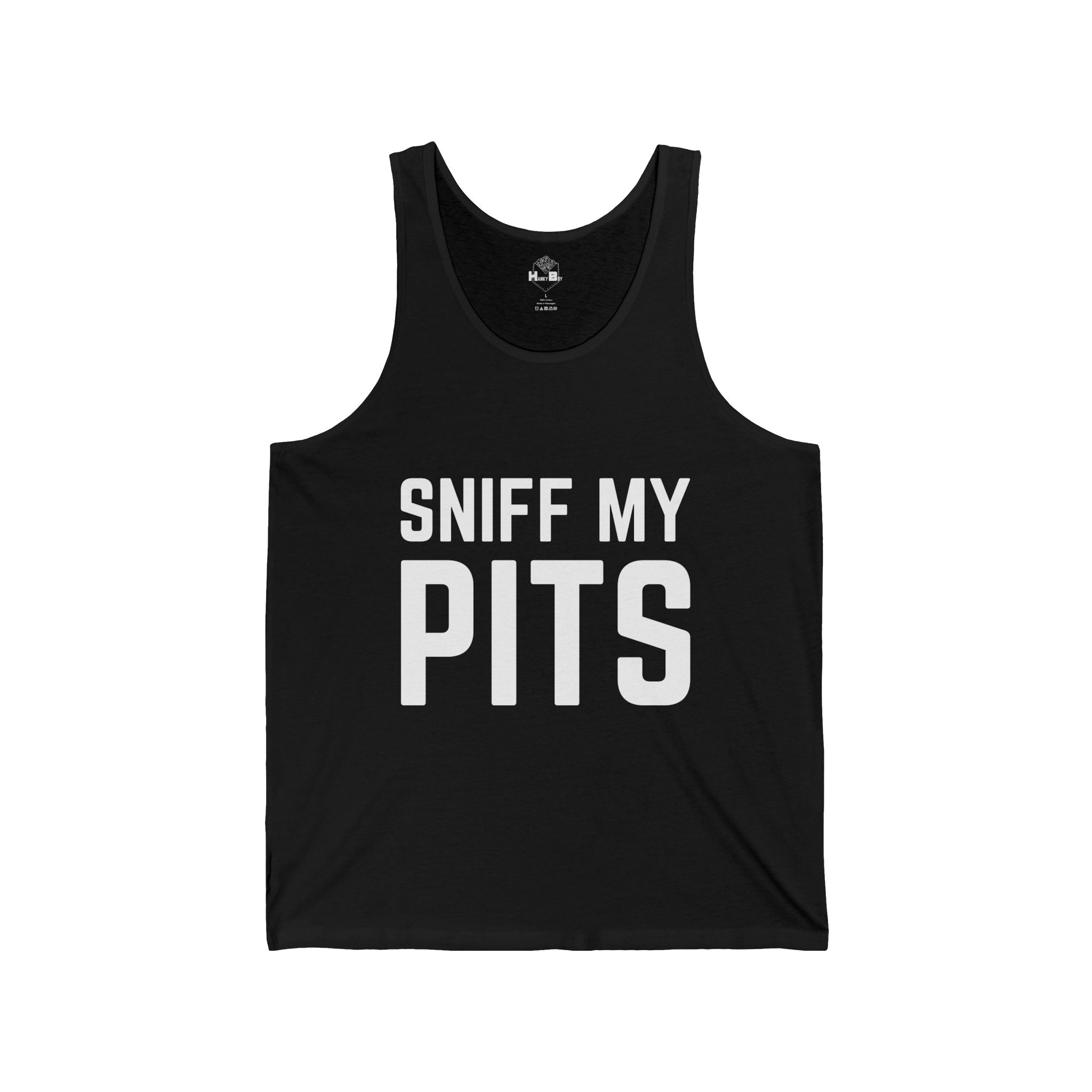 Sniff My Pits Tank Top — Funny Slogan Muscle Shirt for Bachelorette, Gag Gift & Party Wear