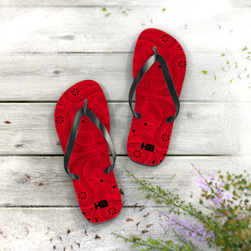Red Hanky Flip Flops