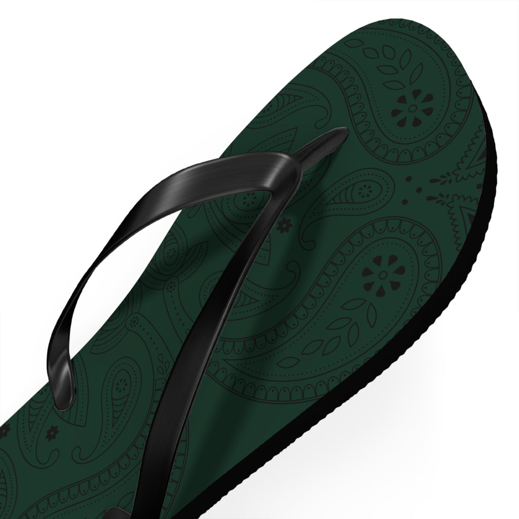 Dark Green Hanky Flip Flops