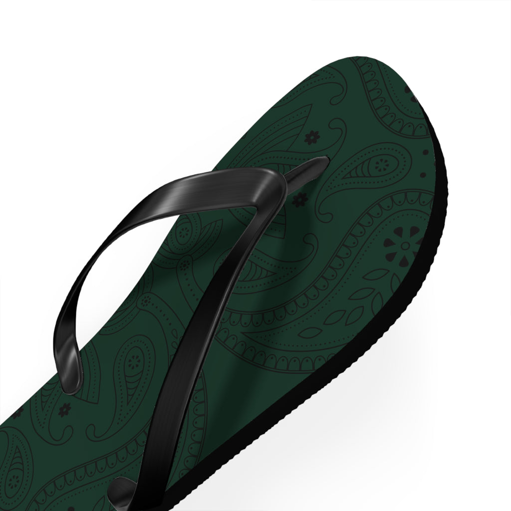 Dark Green Hanky Flip Flops