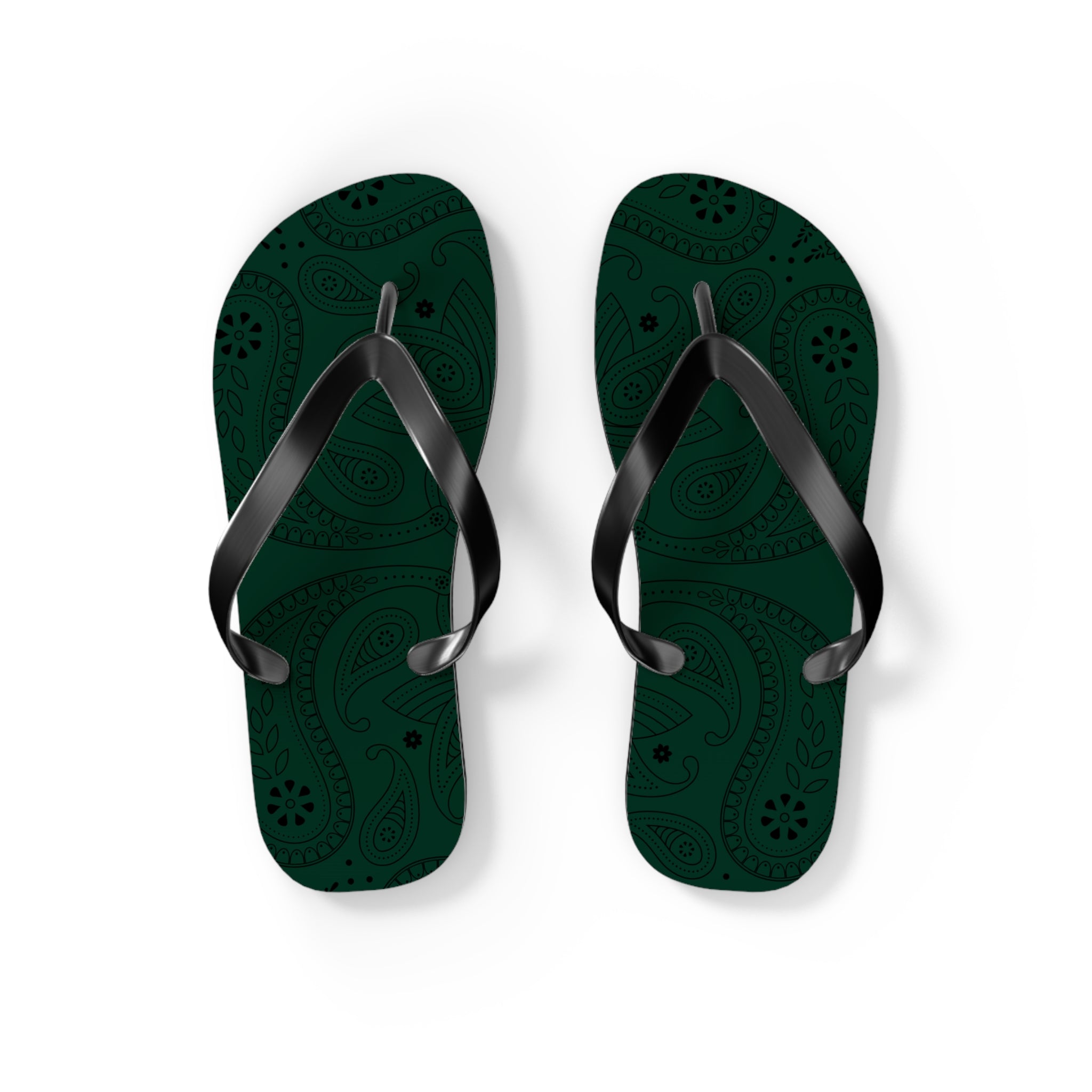 Dark Green Hanky Flip Flops