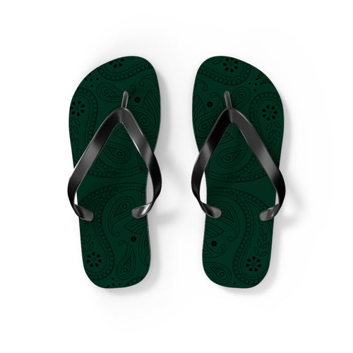 Dark Green Hanky Flip Flops