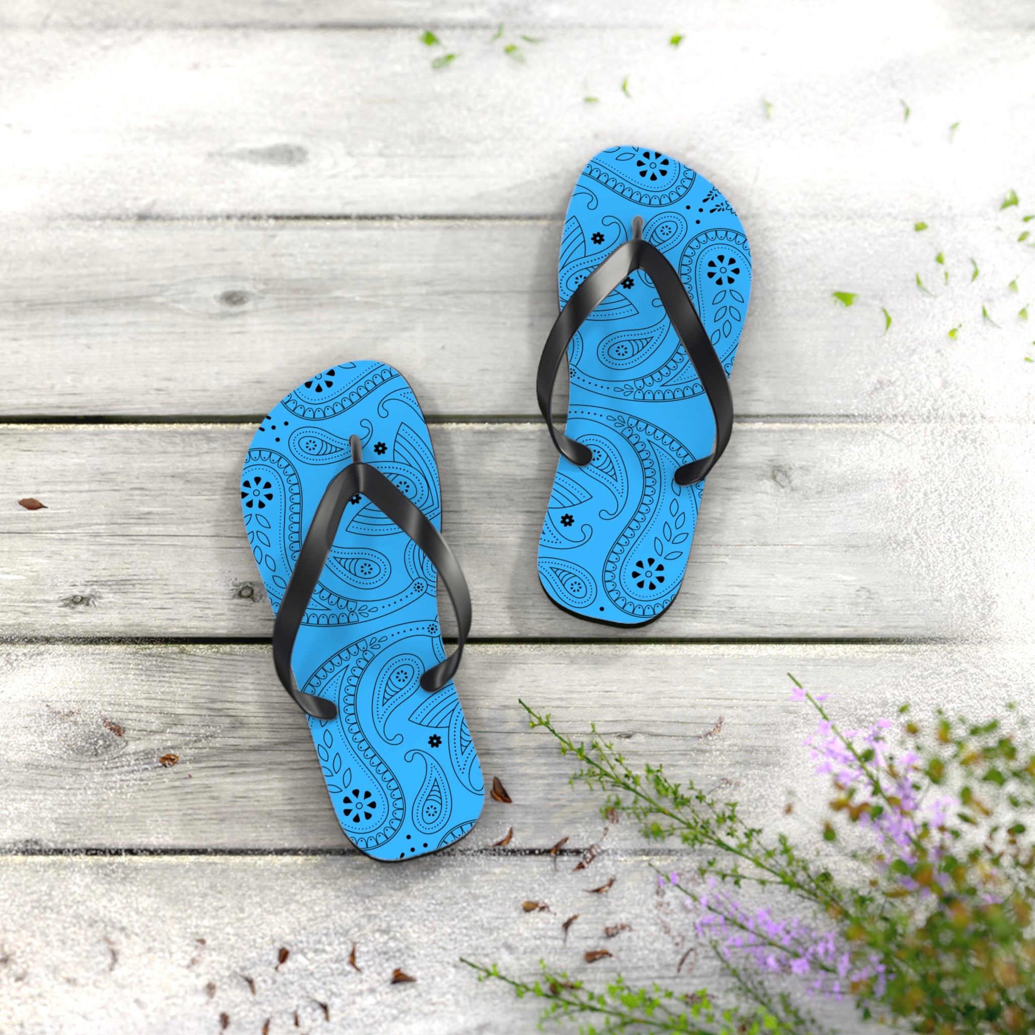 Light Blue Hanky Flip Flops