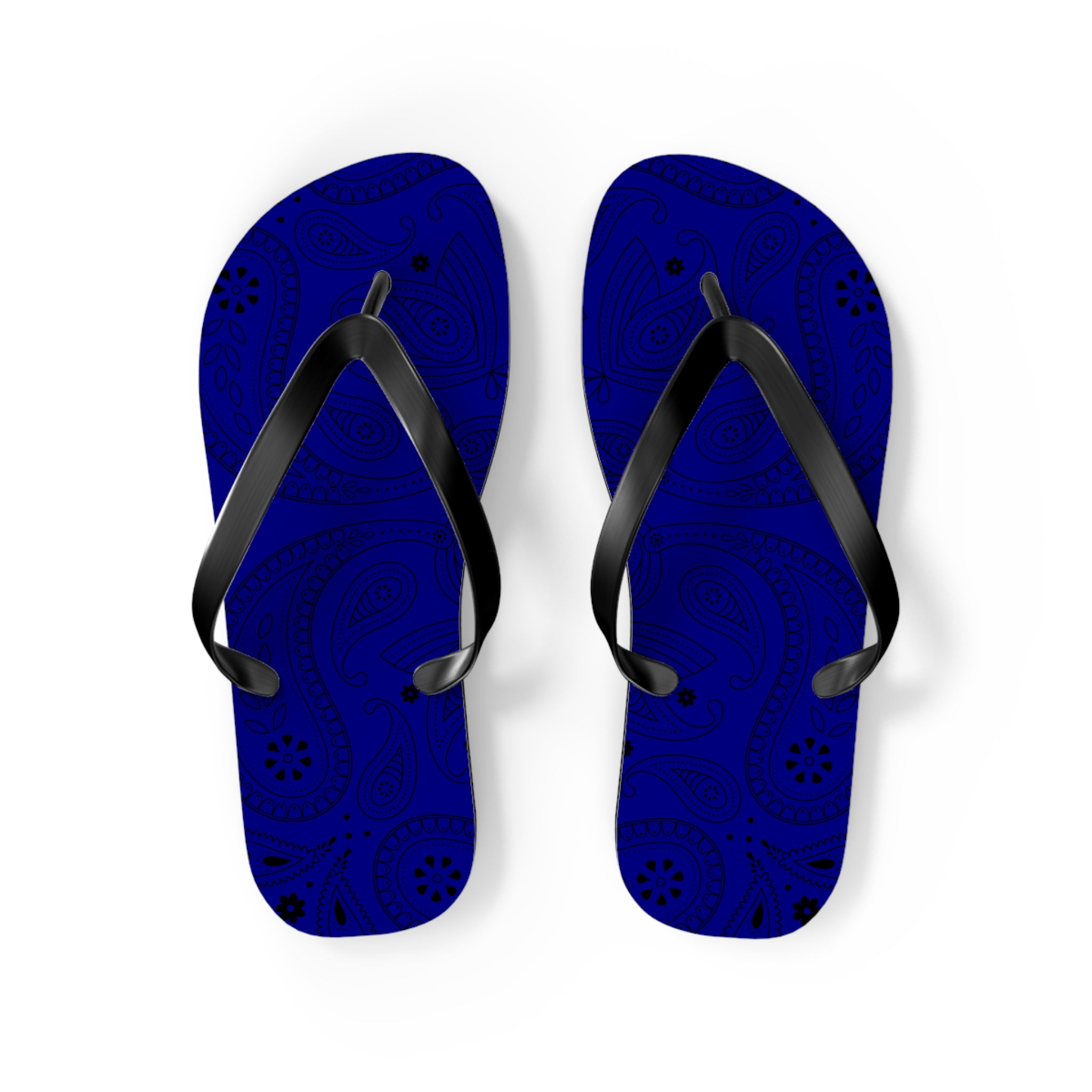 Navy Blue Hanky Flip Flops