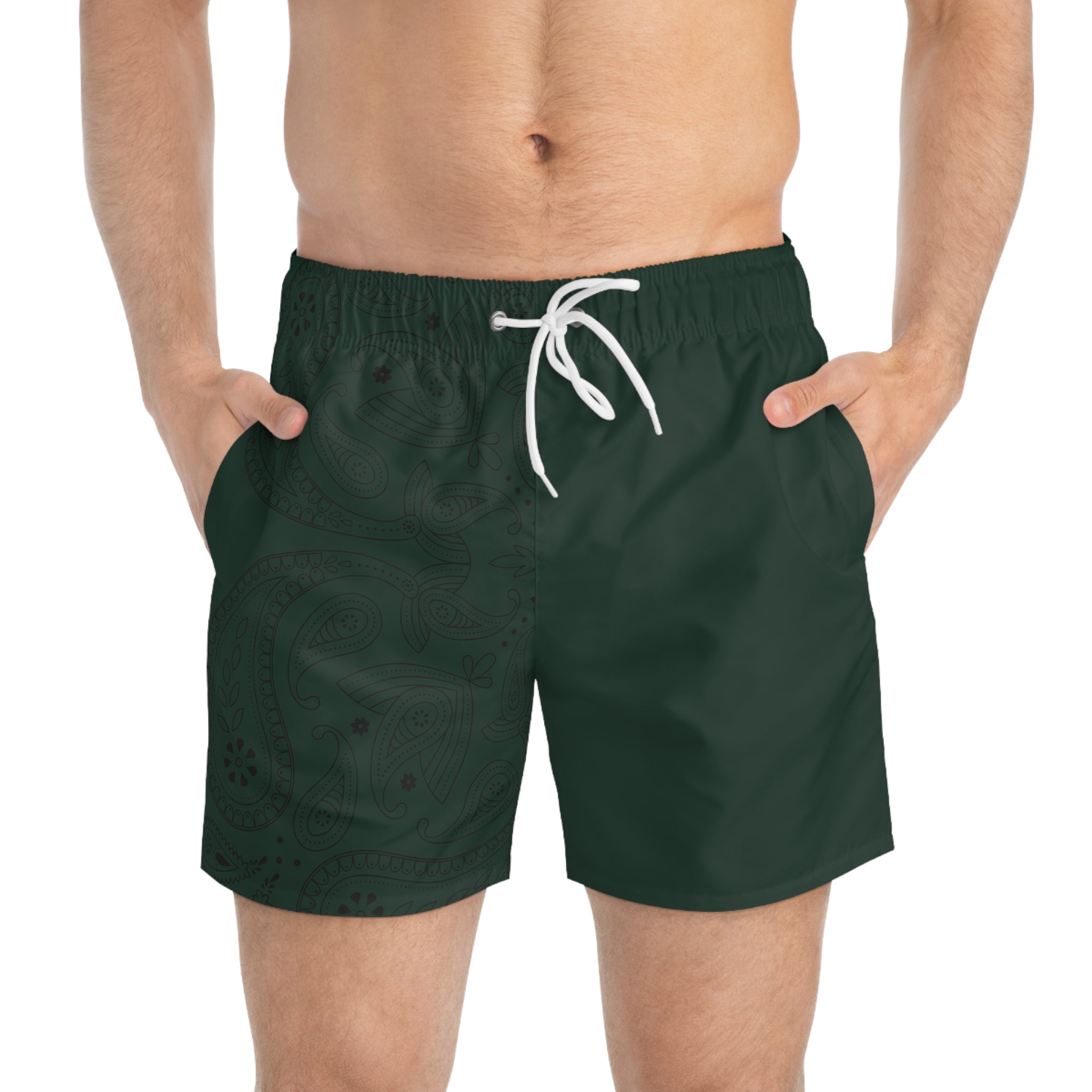 Green Hanky Code Swim Trunks (Top)