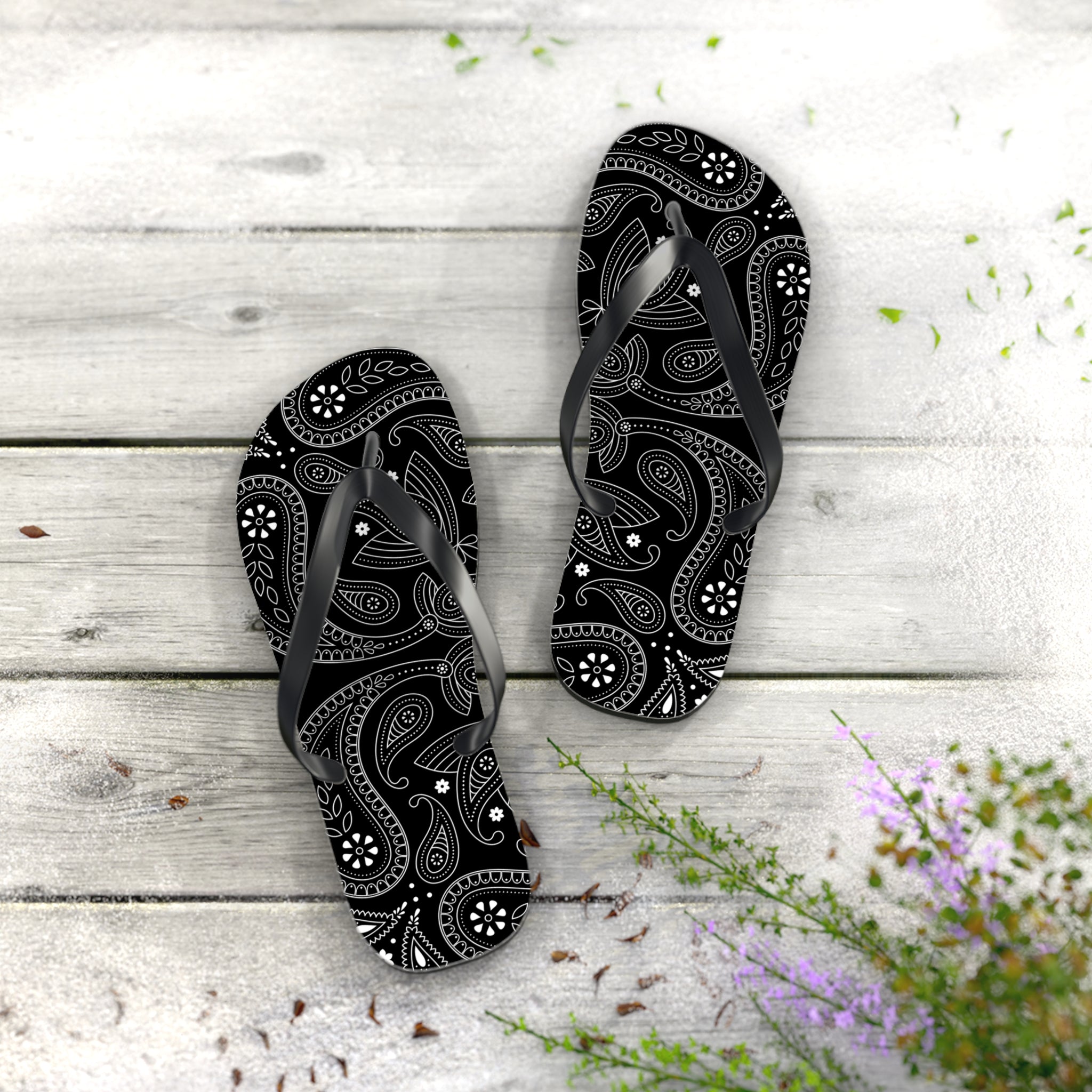 Black Hanky Flip Flops