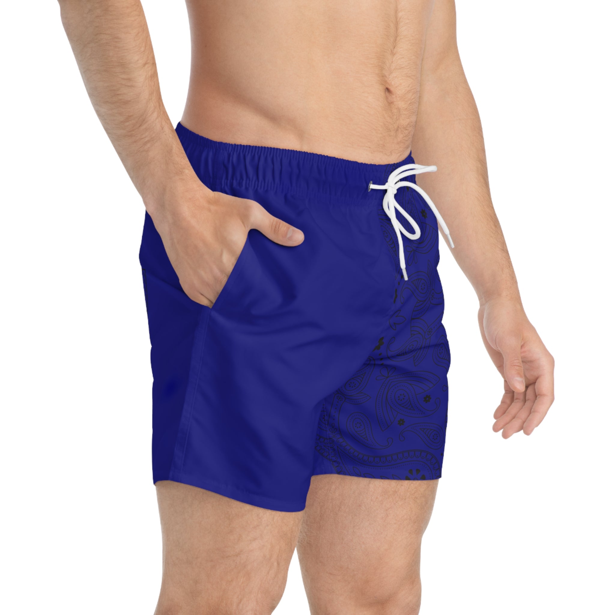 Dark Blue Hanky Code Swim Trunks (Bottom)