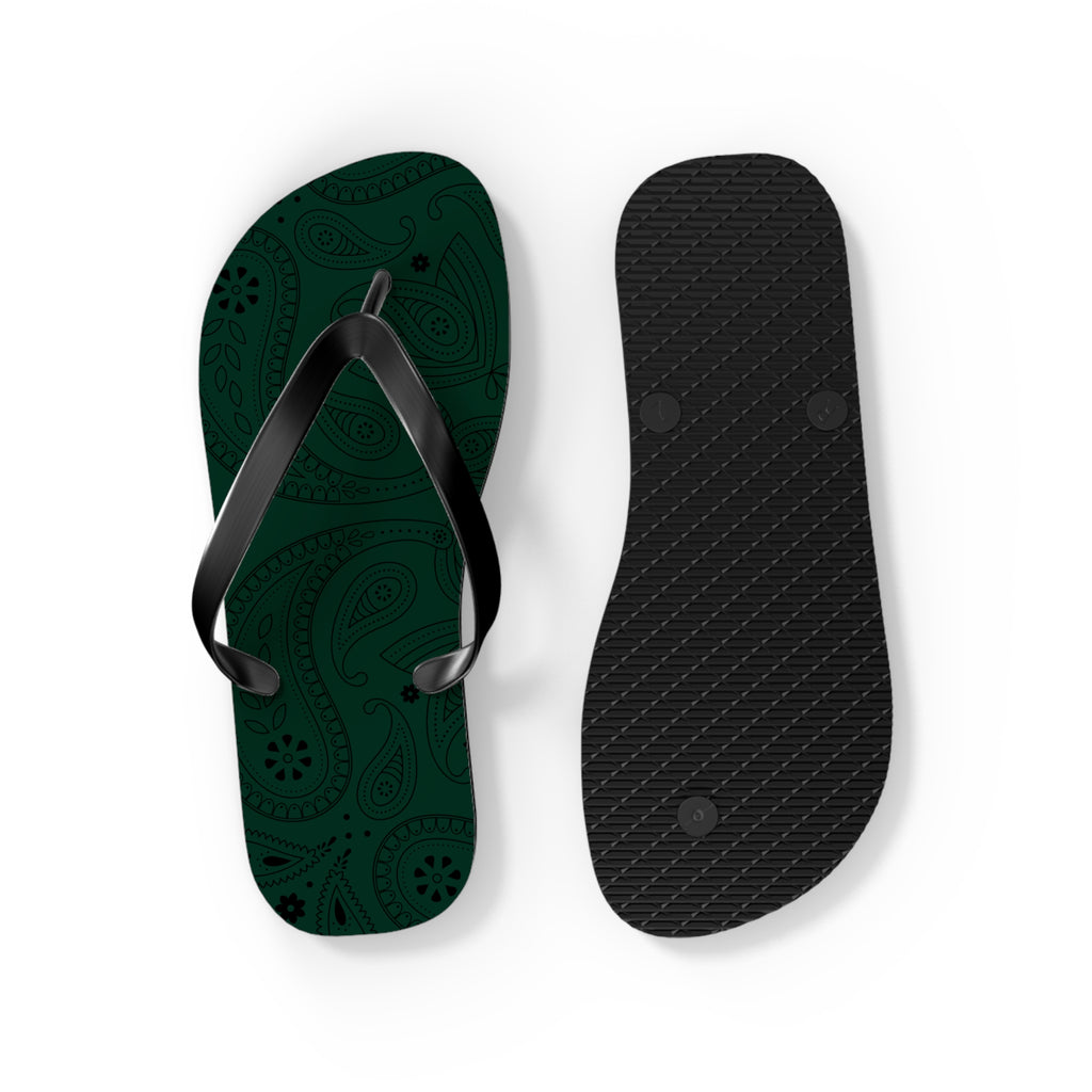 Dark Green Hanky Flip Flops