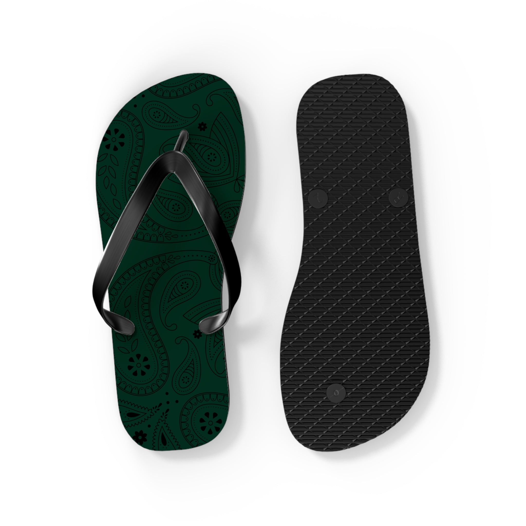 Dark Green Hanky Flip Flops