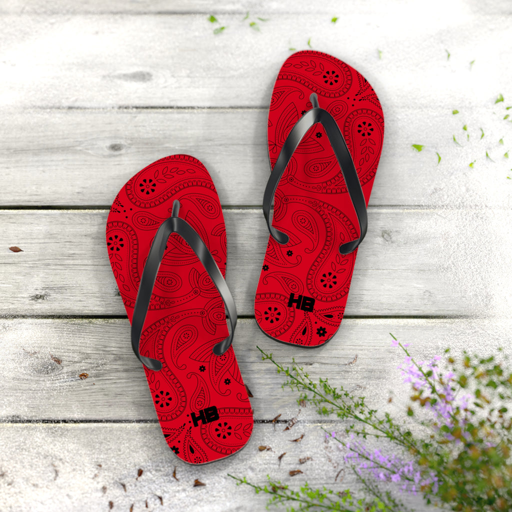Red Hanky Flip Flops