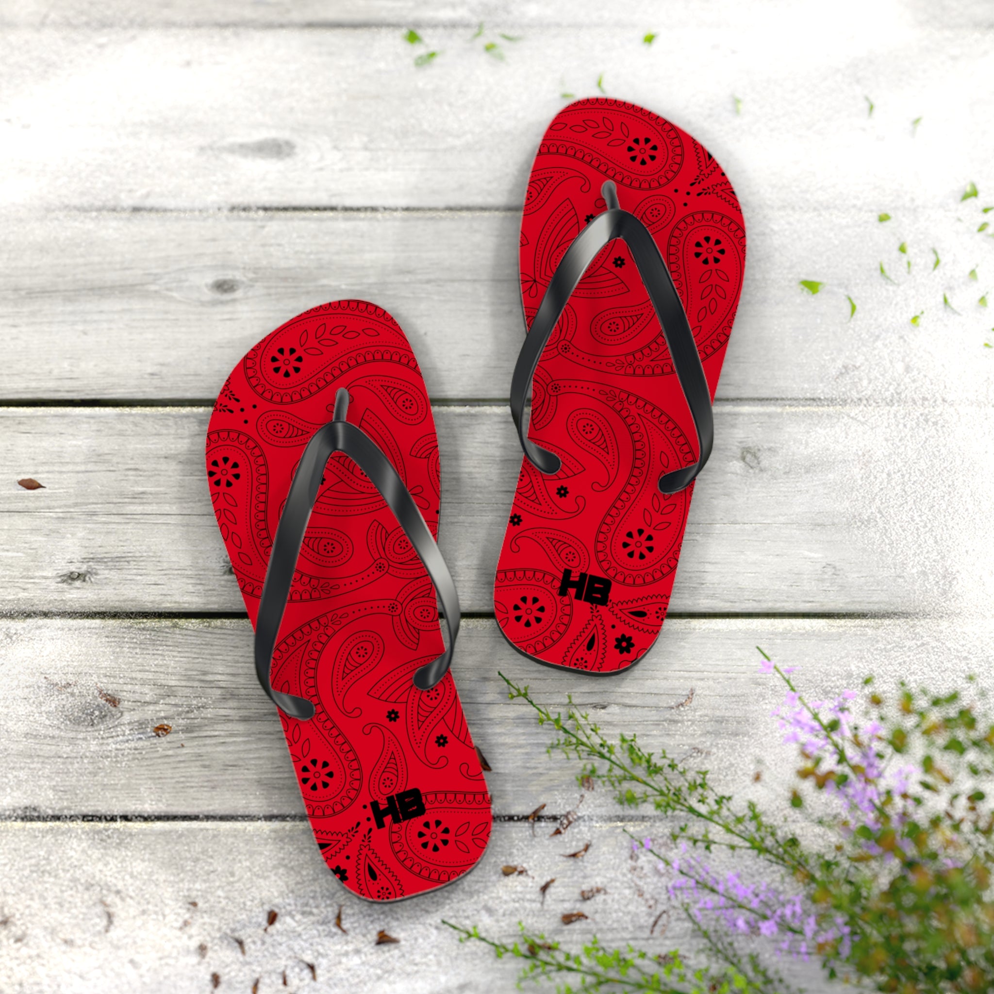 Red Hanky Flip Flops