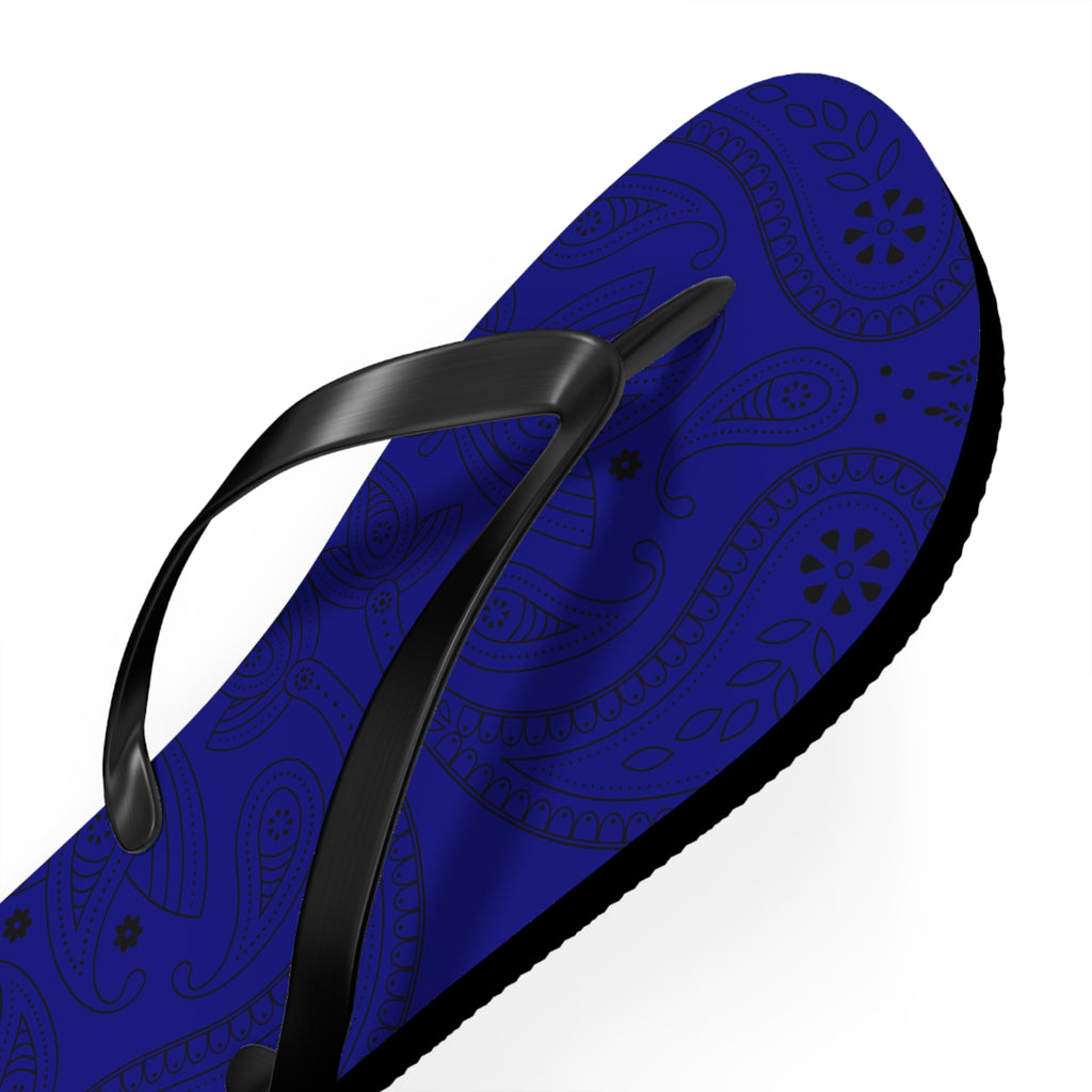 Navy Blue Hanky Flip Flops