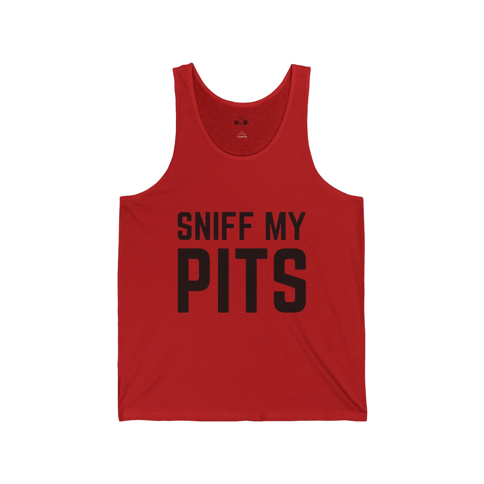 Sniff My Pits Tank Top — Funny Slogan Muscle Shirt for Bachelorette, Gag Gift & Party Wear