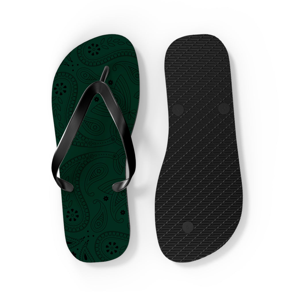 Dark Green Hanky Flip Flops
