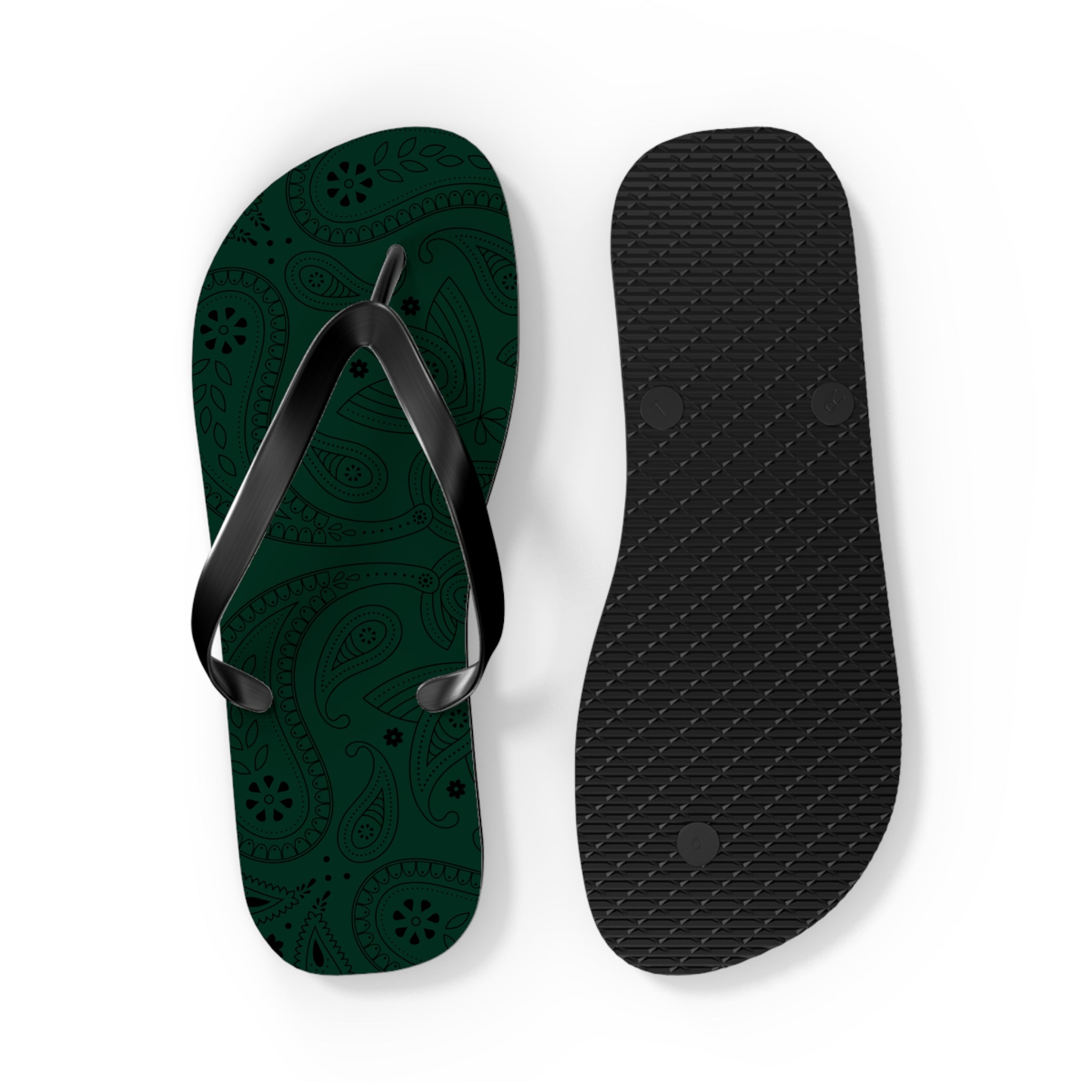 Dark Green Hanky Flip Flops