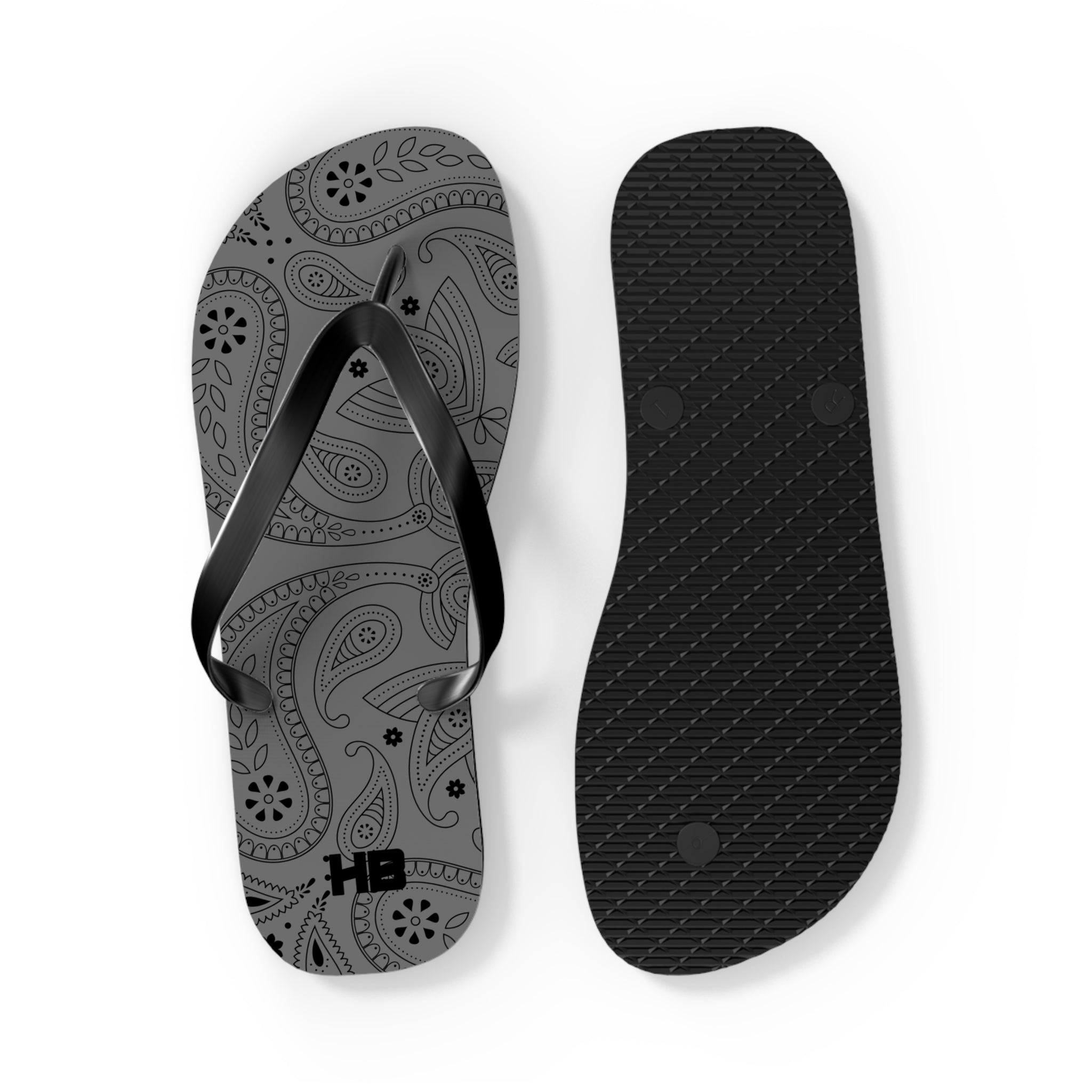 Grey Hanky Flip Flops