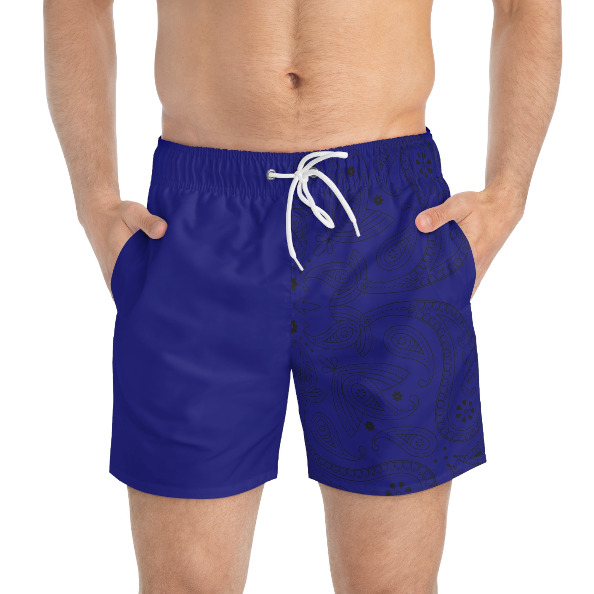 Dark Blue Hanky Code Swim Trunks (Bottom)