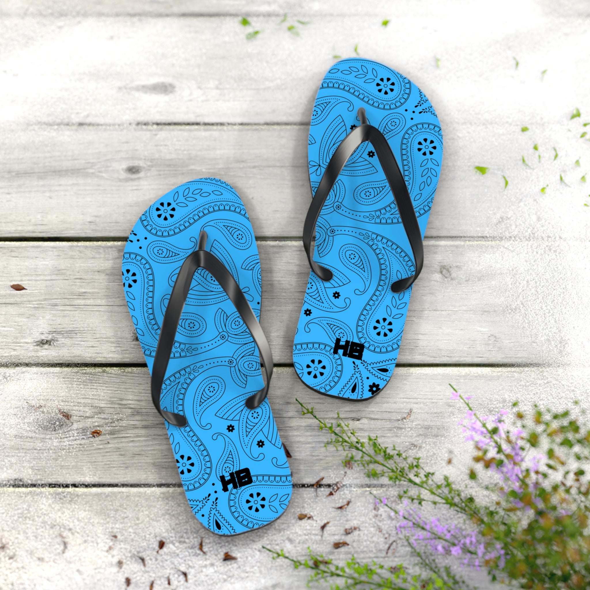 Light Blue Hanky Flip Flops