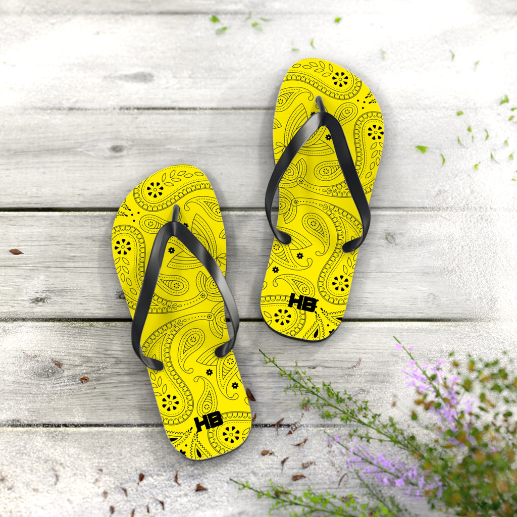 Yellow Hanky Flip Flops