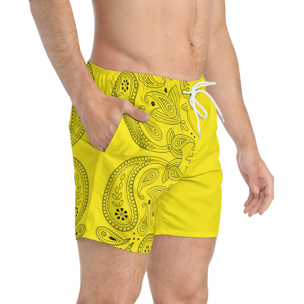 Yellow Hanky Code Swim Trunks (Top)