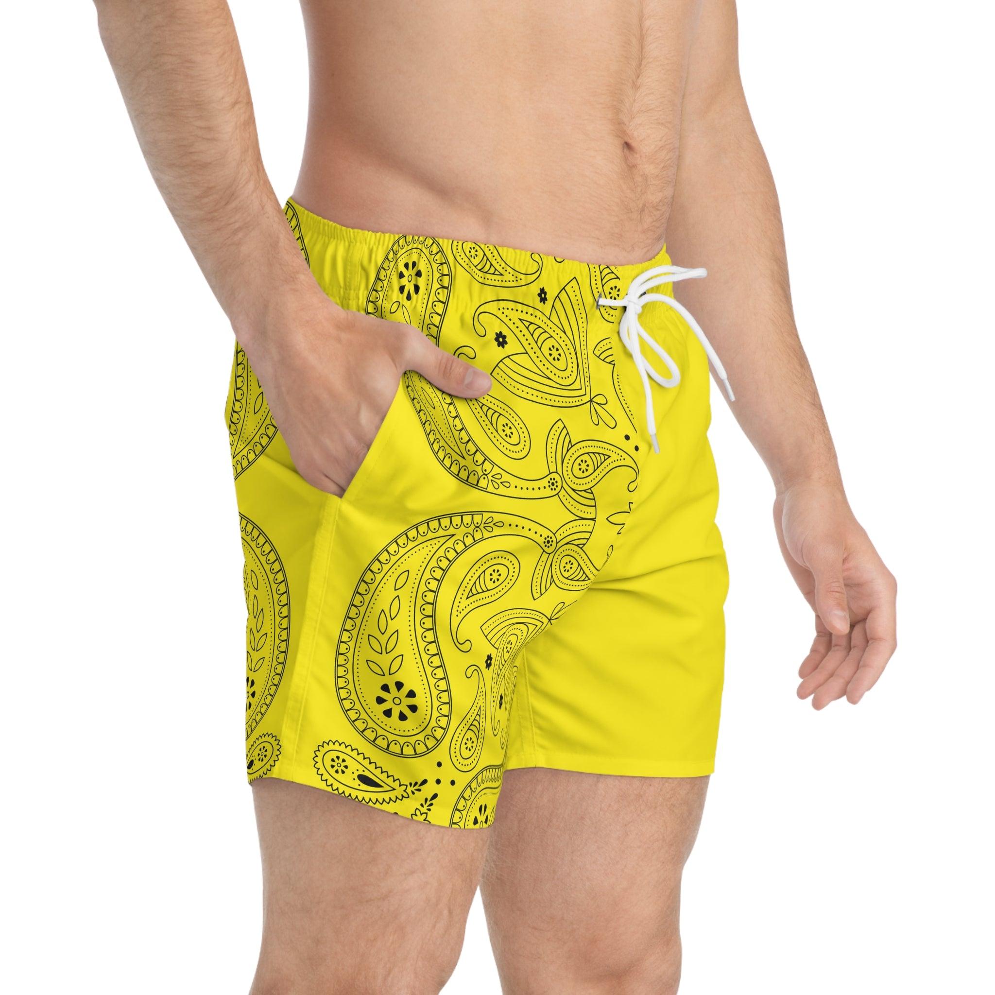 Yellow Hanky Code Swim Trunks (Top)