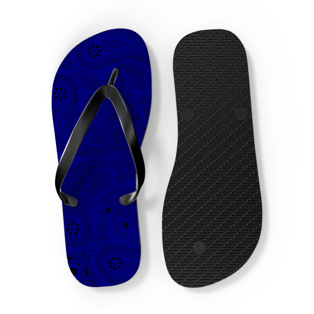 Navy Blue Hanky Flip Flops