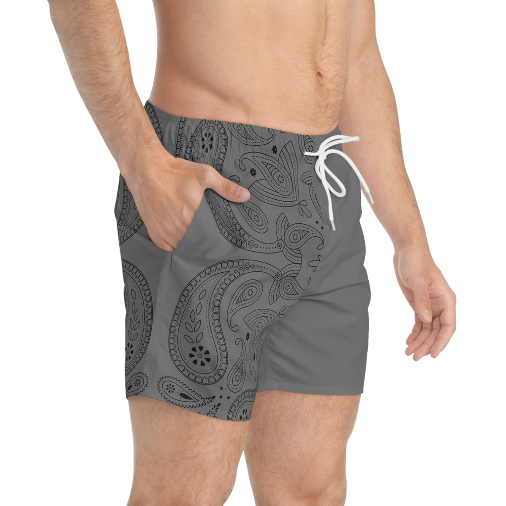 Grey Hanky Code Swim Trunks (Top)