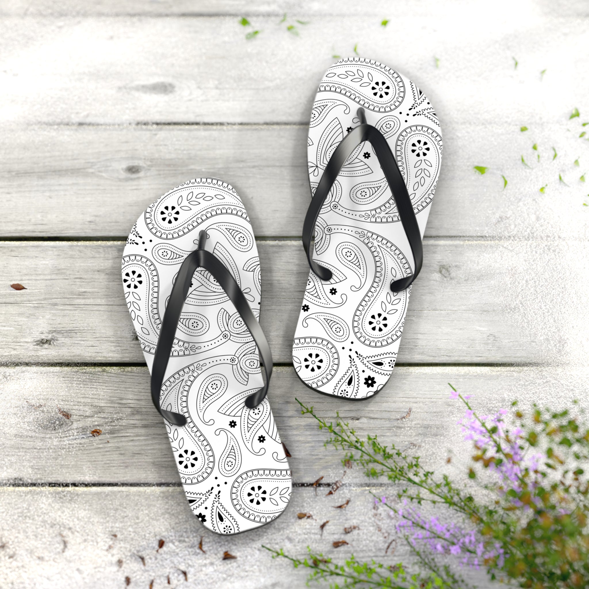 White Hanky Flip Flops