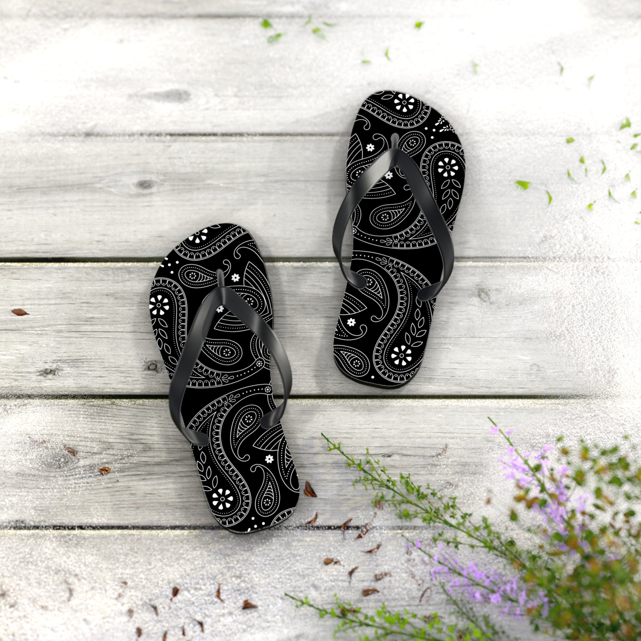 Black Hanky Flip Flops