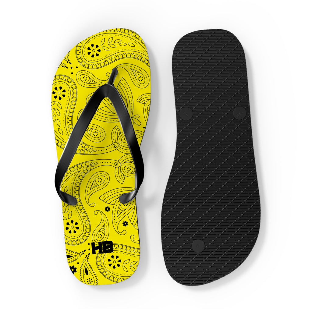 Yellow Hanky Flip Flops