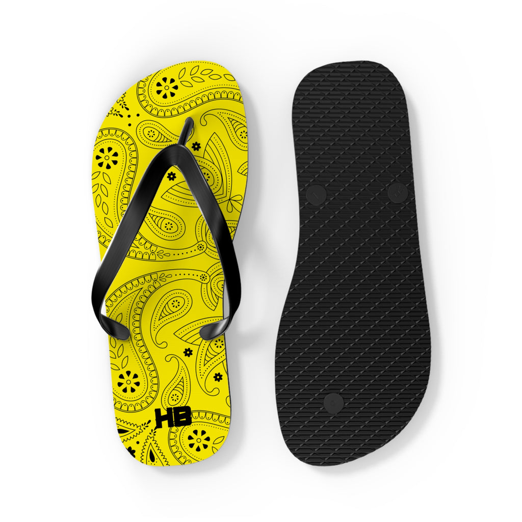 Yellow Hanky Flip Flops