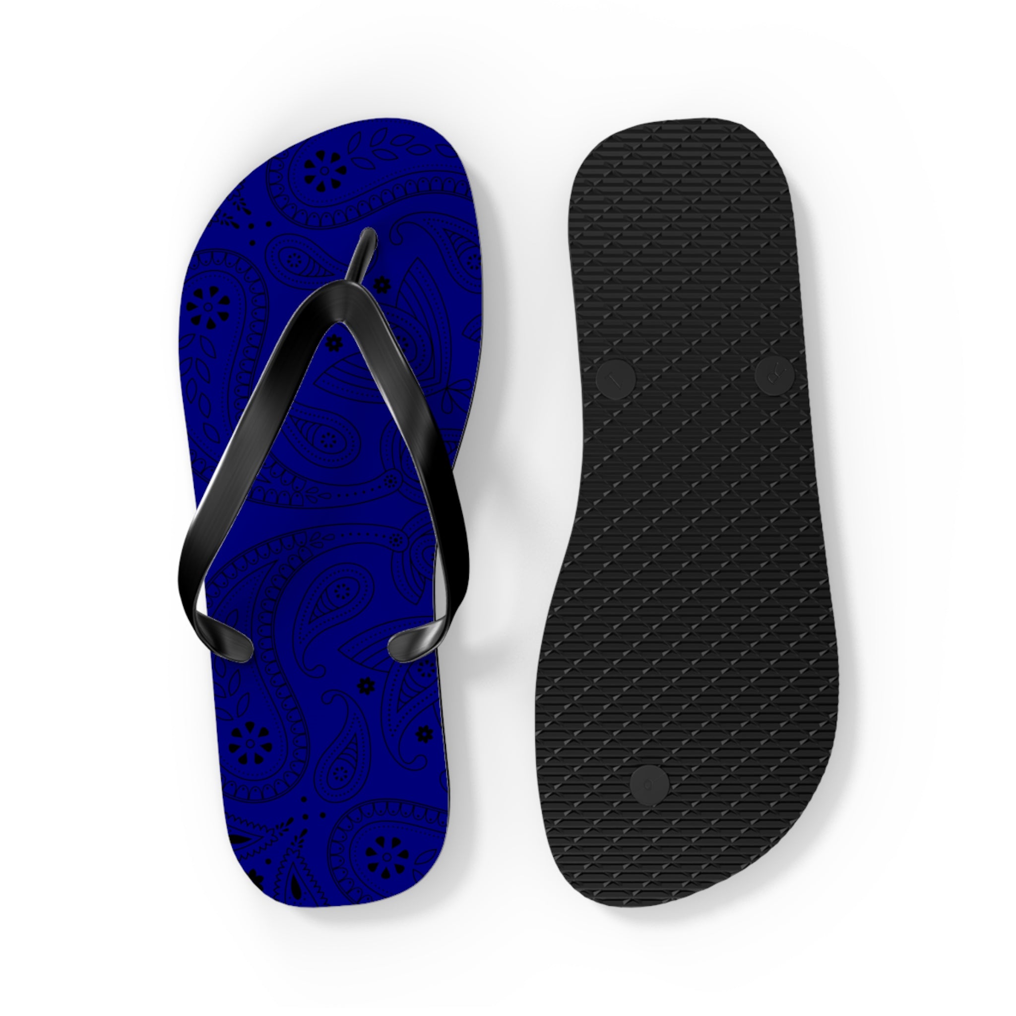 Navy Blue Hanky Flip Flops