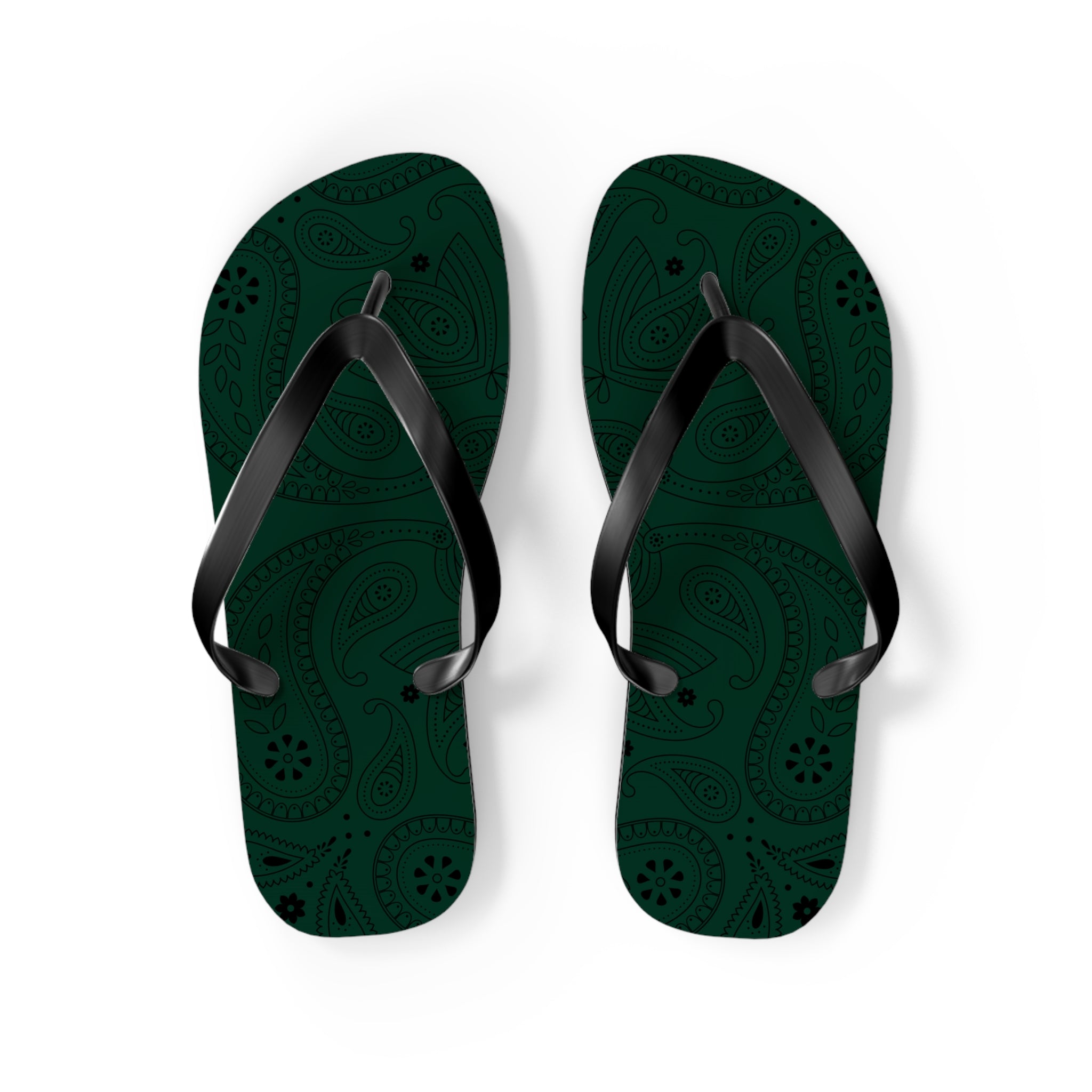 Dark Green Hanky Flip Flops