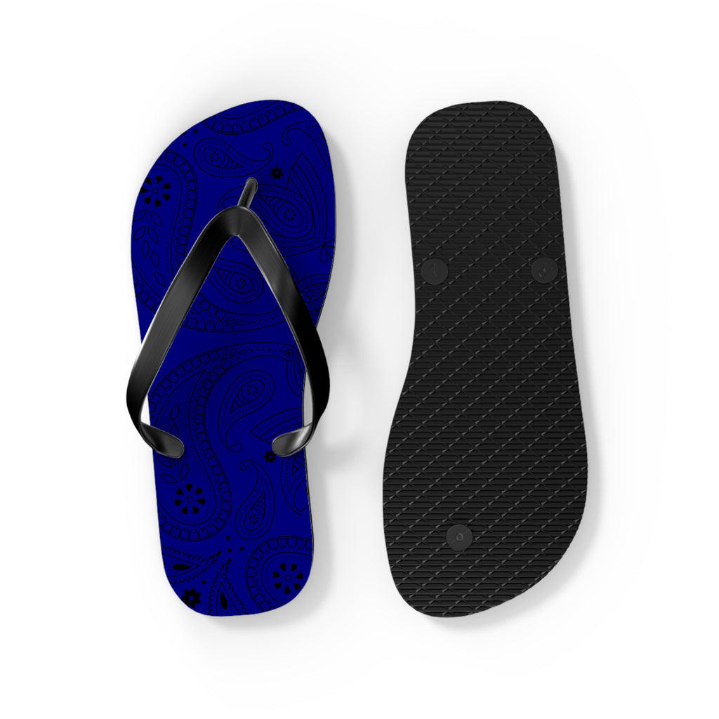 Navy Blue Hanky Flip Flops