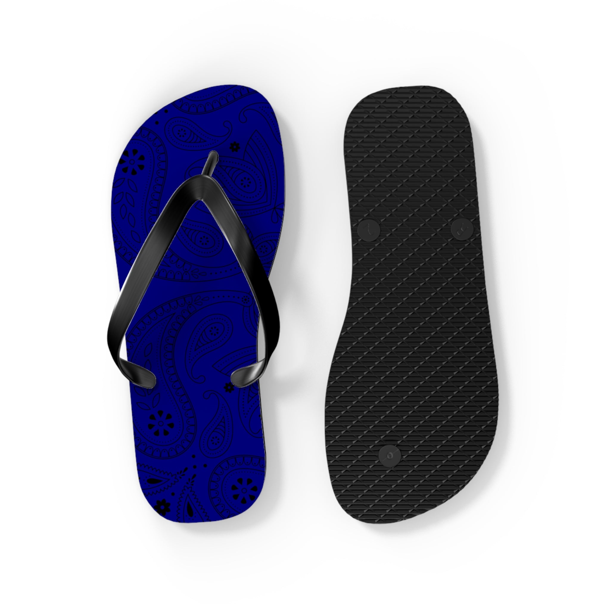 Navy Blue Hanky Flip Flops