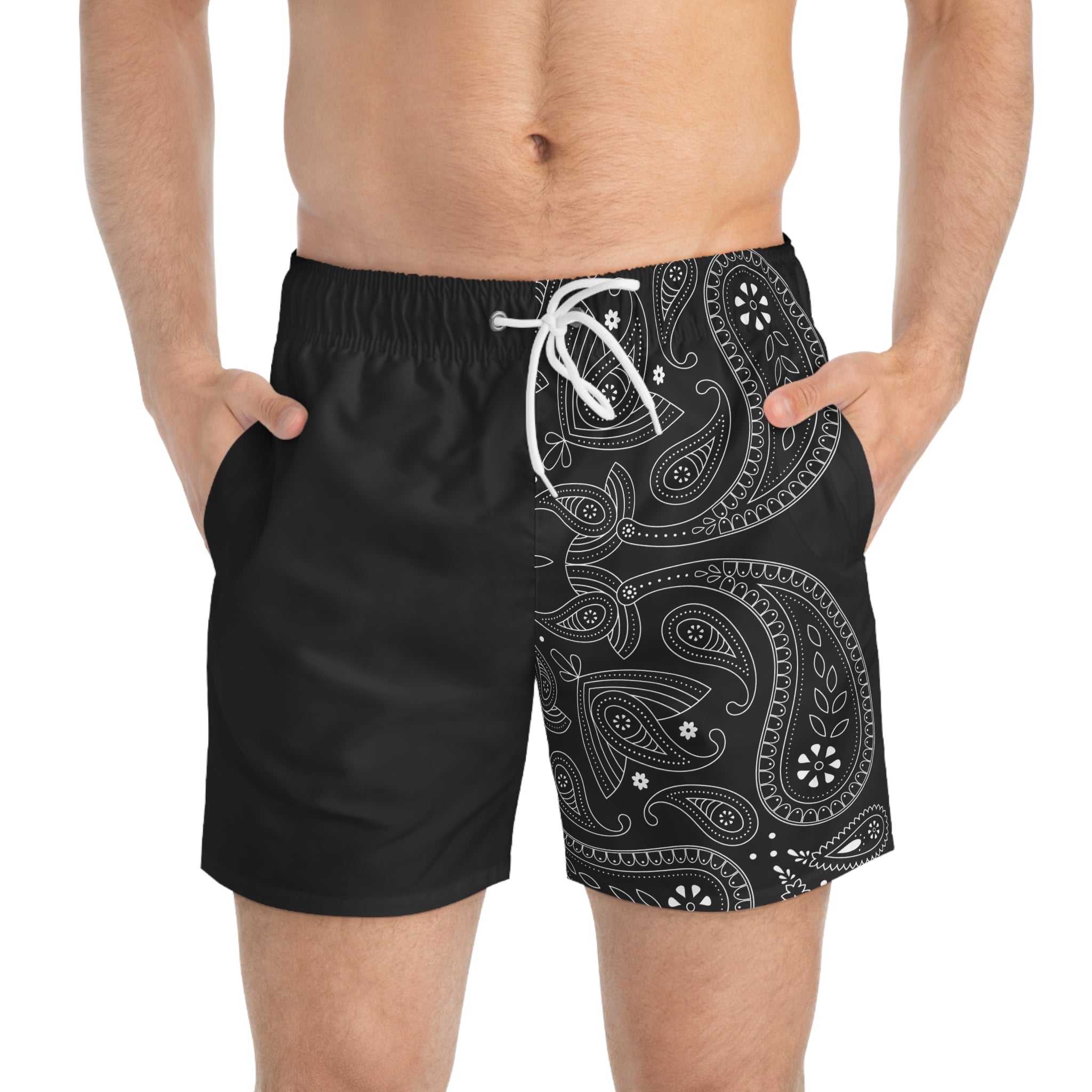 Black Hanky Code Swim Trunks (Bottom)