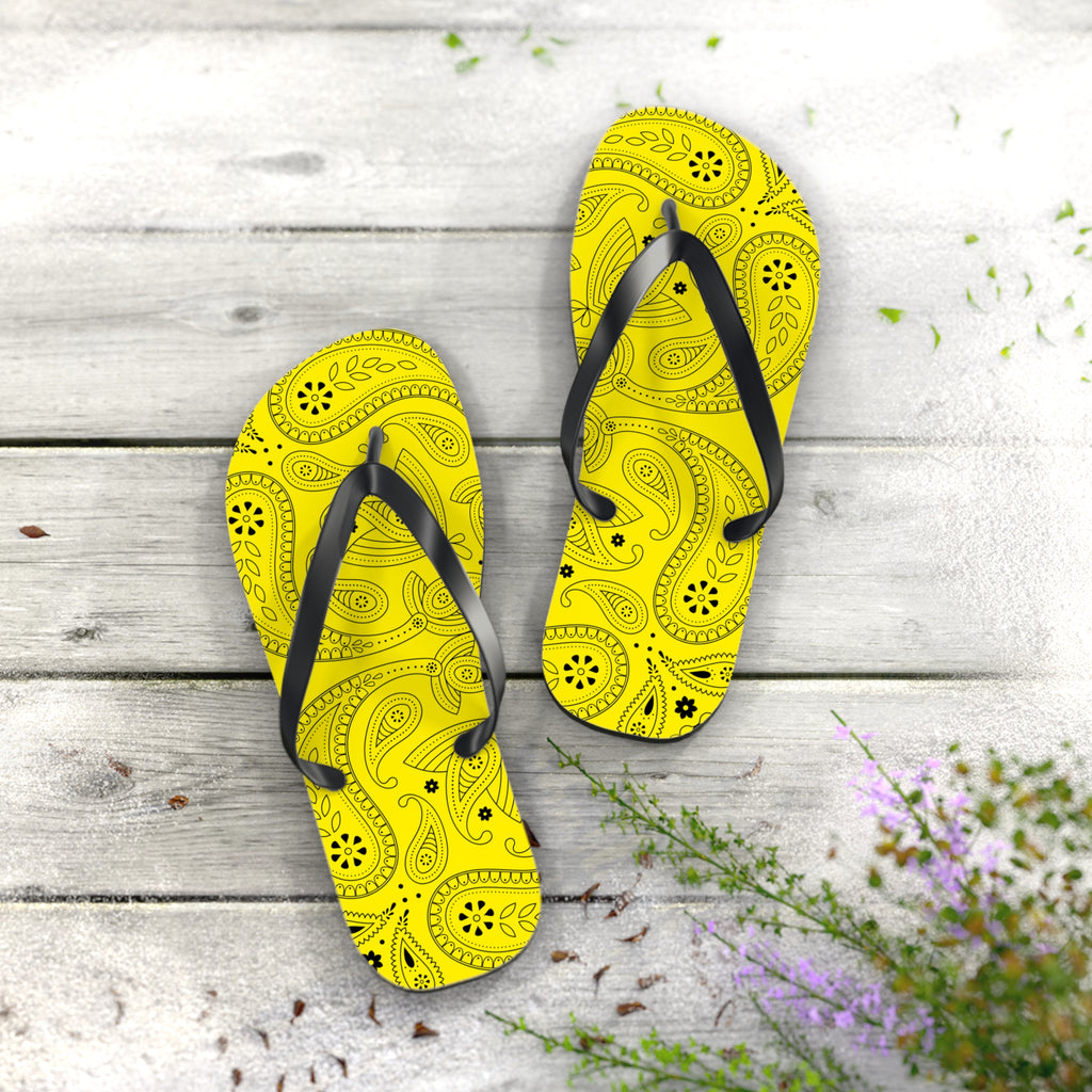 Yellow Hanky Flip Flops