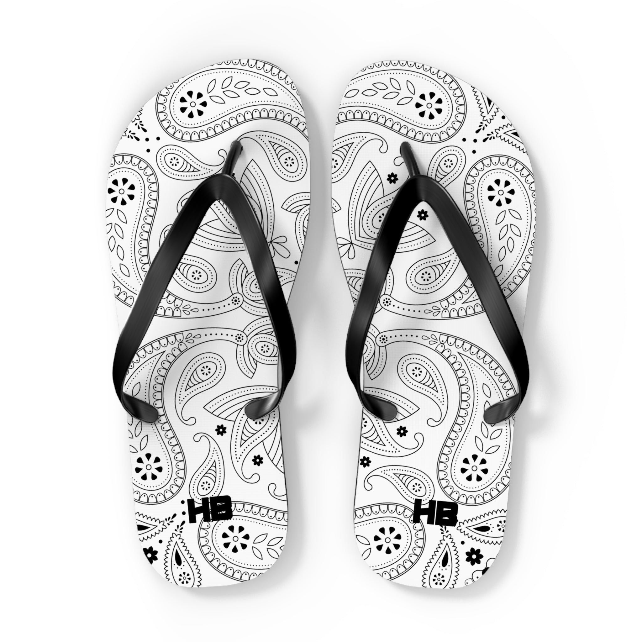 White Hanky Flip Flops
