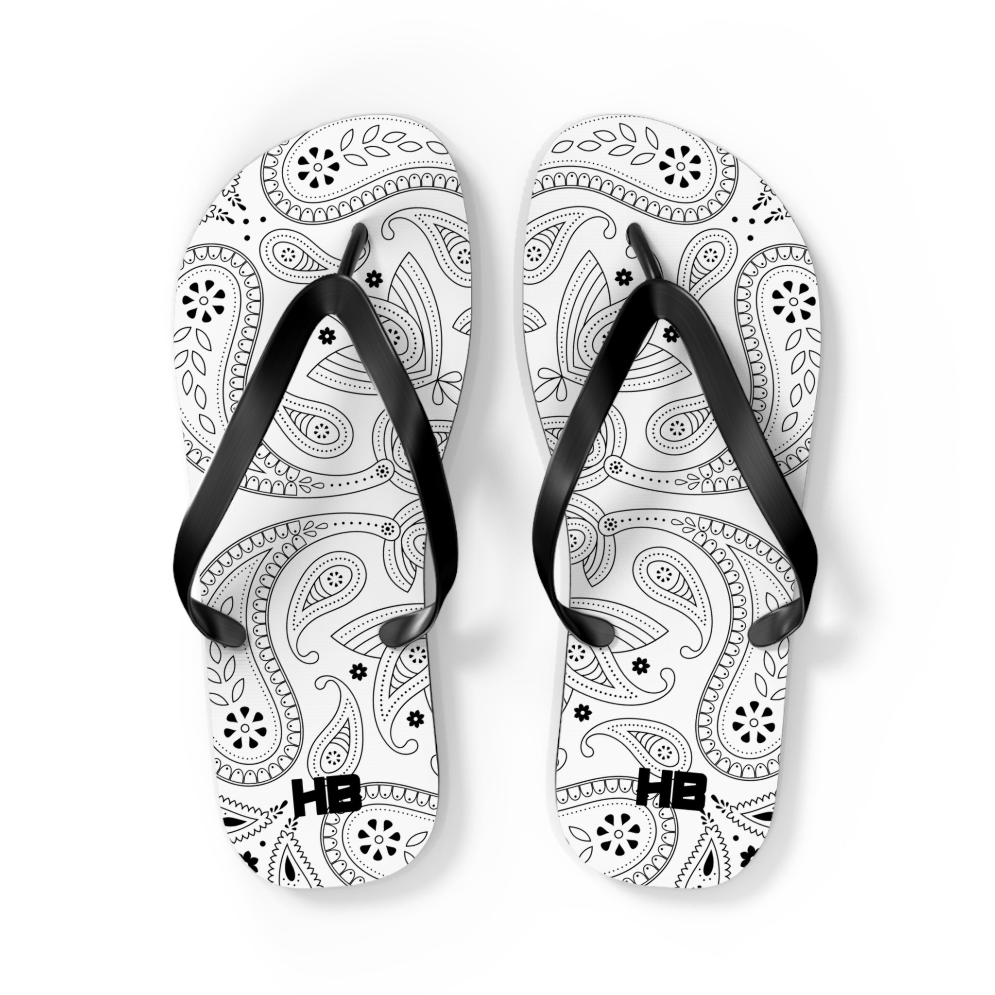 White Hanky Flip Flops