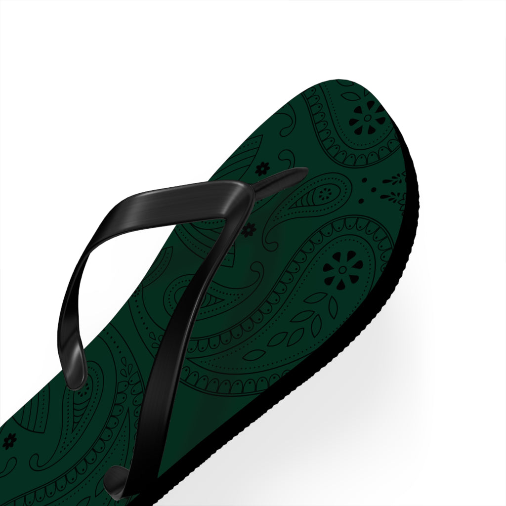 Dark Green Hanky Flip Flops