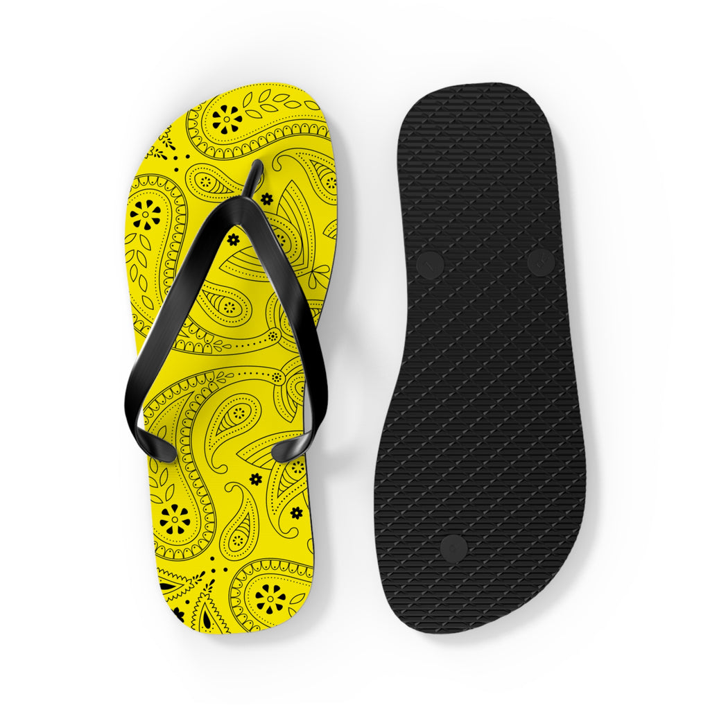 Yellow Hanky Flip Flops